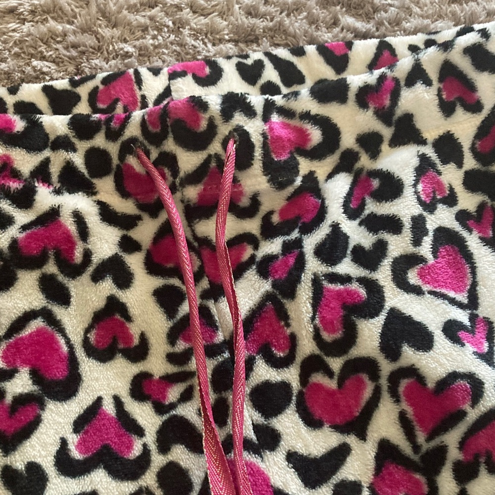 Secret Treasures Pink and Black Heart Pajama Pants